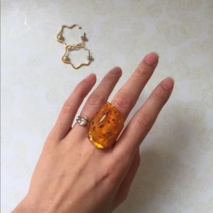 Amber costume ring